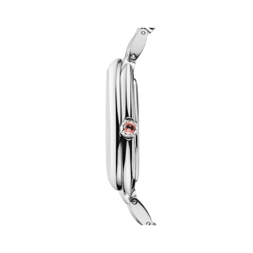 Serpenti Seduttori watch in stainless steel case and bracelet, stainless steel bezel set with diamonds and white silver opaline dial 103949 image 3