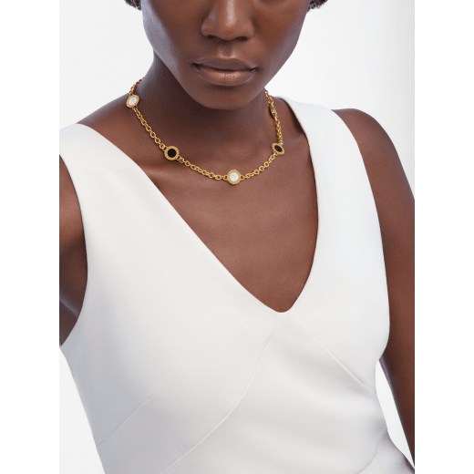 Bvlgari Bvlgari 18 kt yellow gold chain necklace set with mother-of-pearl and onyx elements 361918 image 1
