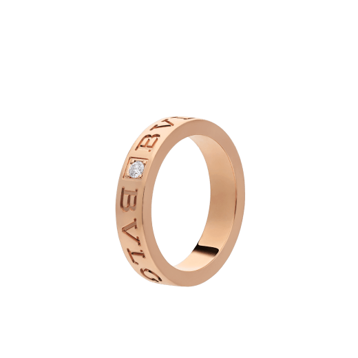 B.zero1 Essential 18 kt rose gold band ring set with a diamond AN854185 image 1