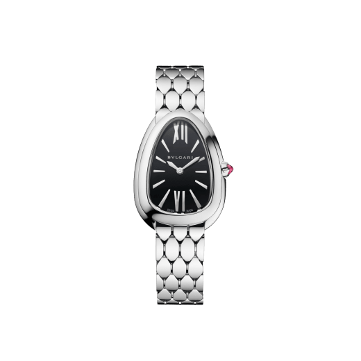Serpenti Seduttori Uhr aus Edelstahl mit schwarz lackiertem Zifferblatt. Wasserdicht bis 30 Meter. 103451 image 1