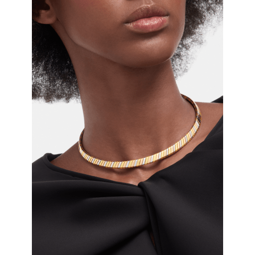 Bvlgari Tubogas 項鍊，採用 18K 黃金、白金與玫瑰金。 CL860075 image 1