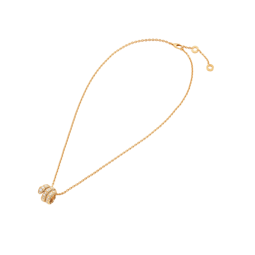 Serpenti Viper 18 kt yellow gold pendant necklace set with pavé diamonds 357936 image 2