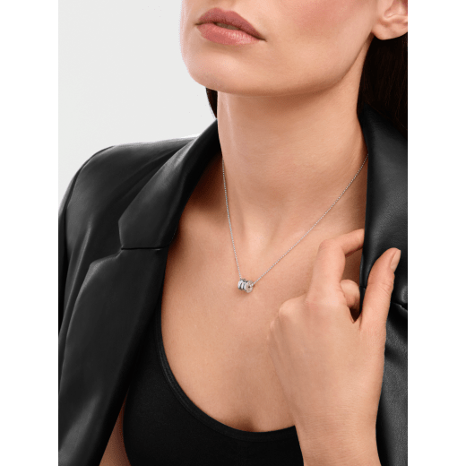 B.zero1 18 kt white gold mini pendant necklace with chain 360310 image 1
