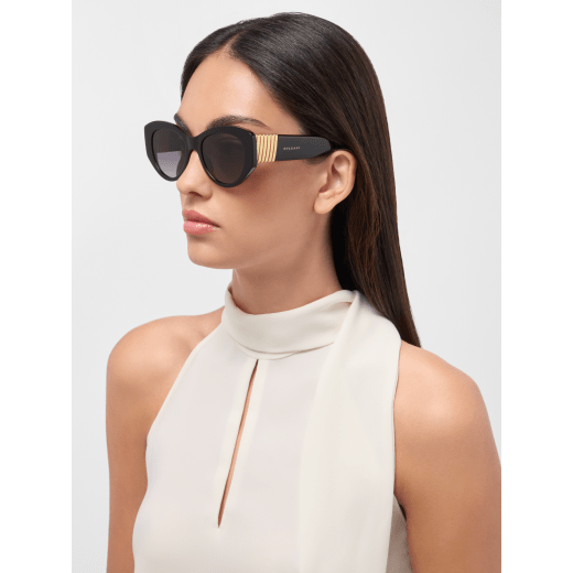 Tubogas oval acetate sunglasses with spiral embellishment on the temples 904362 image 1