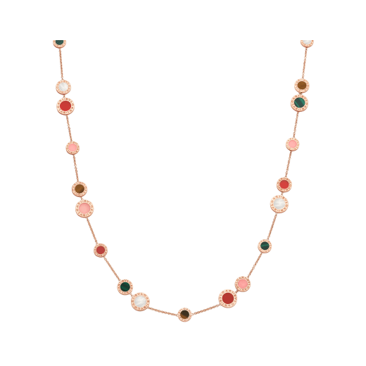 BVLGARI BVLGARI 18 kt rose gold sautoir set with mother-of-pearl, pink opal, tiger's eye, malachite and carnelian elements 356225 image 1