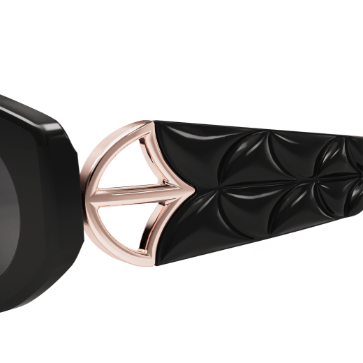 Calla oval acetate sunglasses with fan-shaped embellishment on the temples 904351 image 3