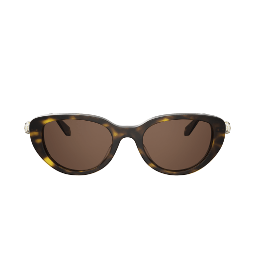 Serpenti Forever oval acetate sunglasses with enamelled snakehead embellishment 904389 image 2