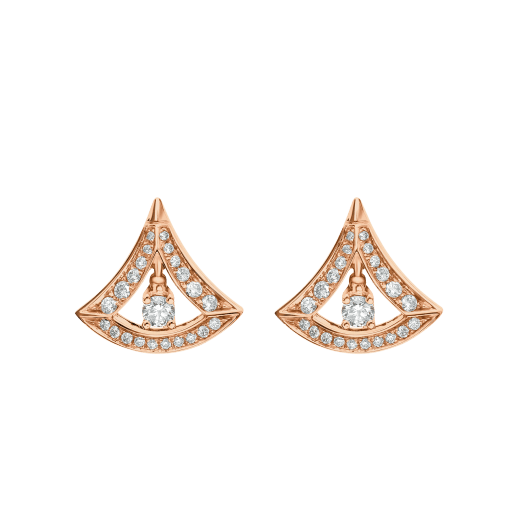 DIVAS' DREAM Ohrring aus 18 Karat Roségold mit runden Diamanten im Brillantschliff und Diamant-Pavé 356450 image 1