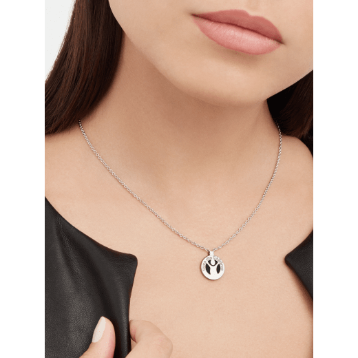 Save the Children 10th Anniversary necklace in sterling silver with pendant set with onyx element and a ruby 356910 image 3