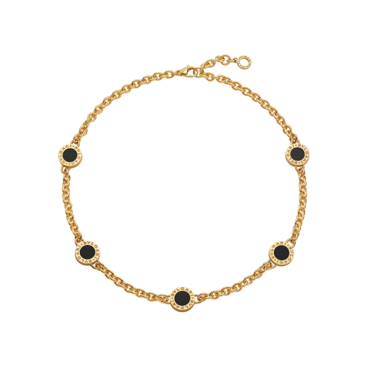Bvlgari Bvlgari 18 kt yellow gold chain necklace set with mother-of-pearl and onyx elements 361918 image 3