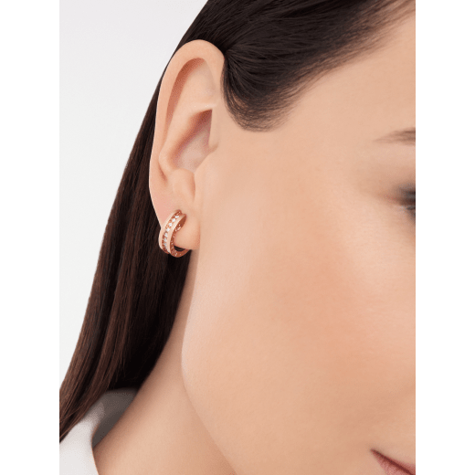 B.Zero1 18K Rose Gold & Diamond Huggie Hoop Earrings