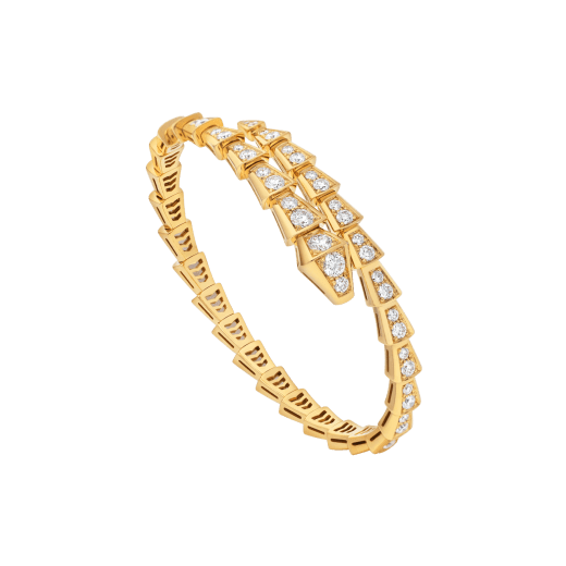 Serpenti Viper one-coil 18 kt yellow gold bracelet set with full pavé diamonds BR860194 image 1