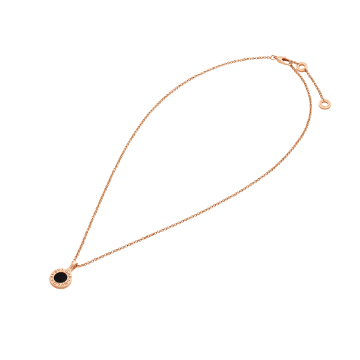 BULGARI BULGARI 18 kt rose gold necklace set with black onyx insert on the pendant and customisable with engraving on the back 359320 image 2