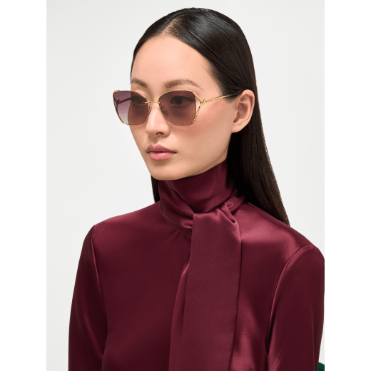 Serpenti Viper 長方形金屬太陽眼鏡，鏡腳飾以蛇鱗元素，靈感來自經典珠寶。 904412 image 1