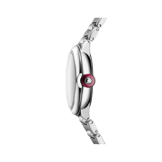 Lvcea watch in polished and satin-brushed stainless steel with automatic movement, blue aventurine intarsio dial and 12 diamond indexes. Water-resistant up to 50 metres 104198 image 3