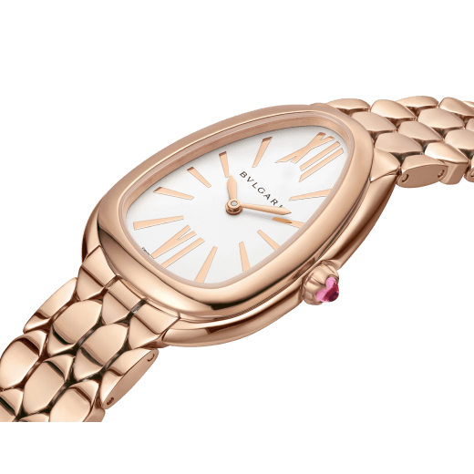Serpenti Seduttori watch with 18 kt rose gold case, rose gold bracelet and a white silver opaline dial. 103145 image 3