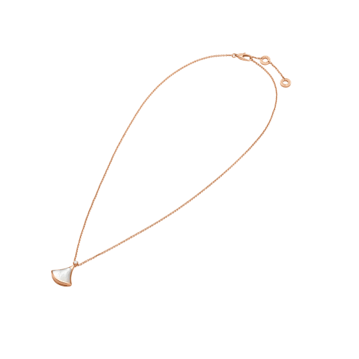 DIVAS' DREAM necklace in 18 kt rose gold with 18 kt rose gold pendant set with one diamond and mother-of-pearl. 359986 image 2