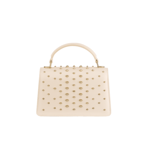 Mini borsa a mano Serpenti Forever in vitello Cabochon avorio opale con fodera in nappa beige opale chiaro. Accattivante chiusura magnetica Serpenti in ottone placcato oro chiaro con squame in smalto avorio opale e ottone placcato oro chiaro e occhi in onice nera. 293884 image 3