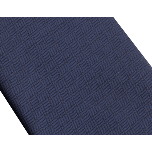 Navy "B3D" pattern tie in fine jacquard silk. B3D image 2