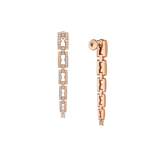 B.zero1 18 kt rose gold earrings set with pavé diamonds 361190 image 3