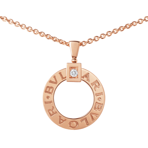 BVLGARI BVLGARI necklace with 18 kt rose gold chain and 18 kt rose gold pendant set with a diamond 344492 image 3