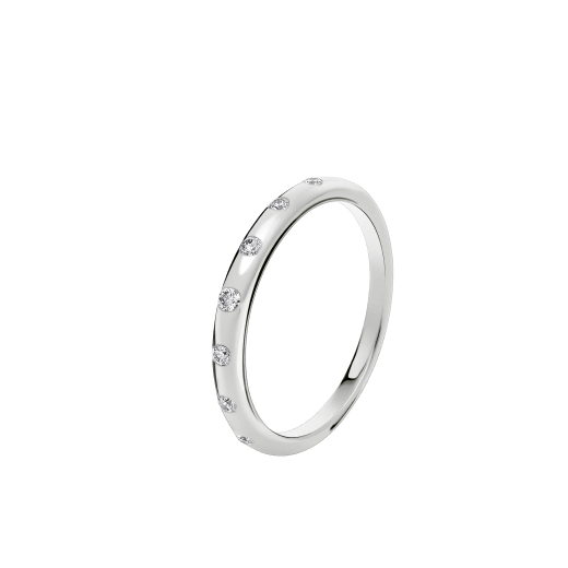 Fedi Wedding Band in platinum set with seven diamonds AN214704 image 1