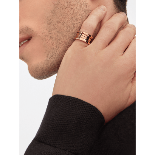 B.zero1 four-band ring in 18 kt rose gold. B-zero1-4-bands-AN856732 image 2