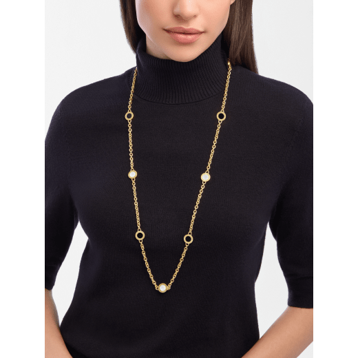 Bvlgari Bvlgari 18 kt yellow gold sautoir set with mother-of-pearl and onyx elements 361965 image 1