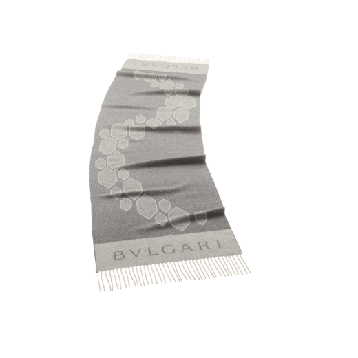 Wonder Scales stole in stone grey cashmere. Made of 100% cashmere. WONDERSCALES-ST image 1