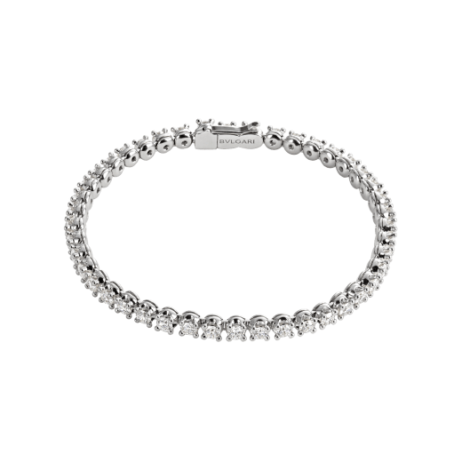 Corona 18 kt white gold tennis bracelet with round brilliant cut diamonds BR850566 image 1