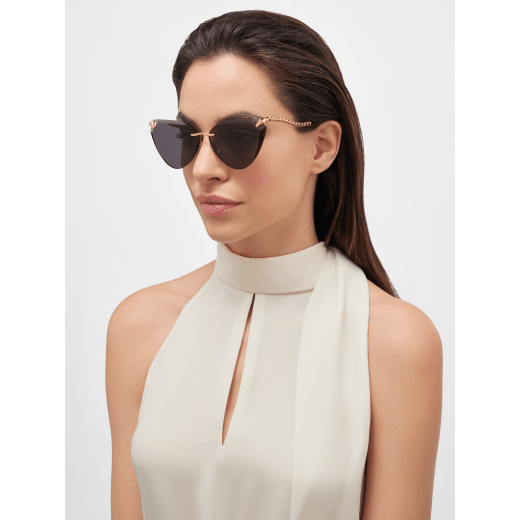 Serpenti Viper cat-eye rimless sunglasses with metal temples 904312 image 1