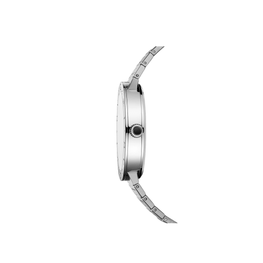 BVLGARI BVLGARI watch with mechanical manufacture movement, automatic winding and date, stainless steel case and bracelet, stainless steel bezel engraved with double logo and black dial 102928 image 2