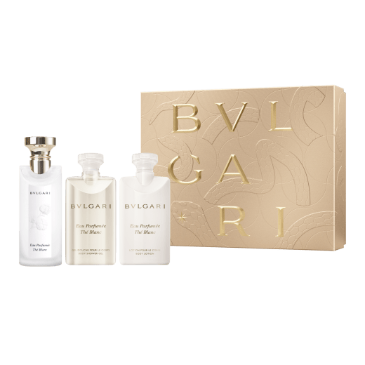 Immerse yourself into the enchantment of the Christmas season and celebrate the magic of gifting with the Eau Parfumée Thé Blanc Christmas set containing a 75 ml Eau de Toilette, a 75 ml Body Lotion and a 75 ml Shower Gel. 42698 image 1