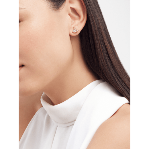 Divas' Dream 18 kt rose gold earrings set with pavé diamonds 361665 image 2
