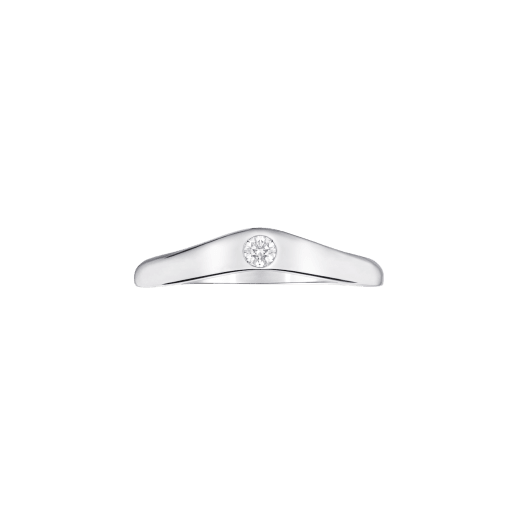 Fedi platinum Wedding Band, set with a diamond. AN856296 image 3