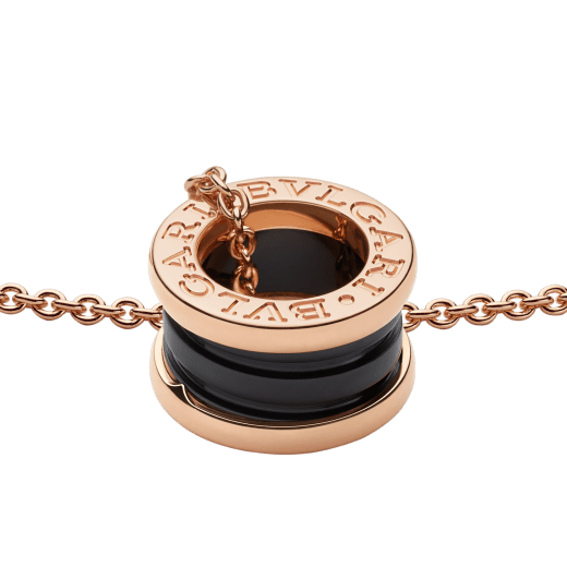 B.zero1 necklace with 18 kt rose gold chain and with 18 kt rose gold and black ceramic pendant. 346083 image 3