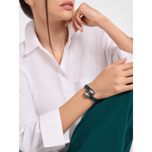 Serpenti Forever Leather Bracelet 294347 | Bulgari