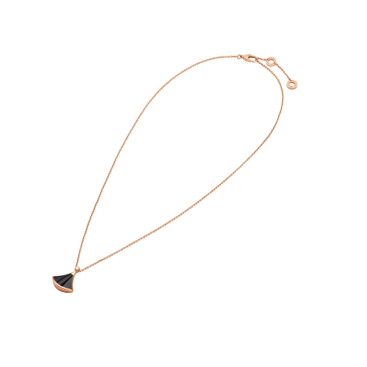 Rose gold DIVAS DREAM Necklace Black with 0.03 ct Diamonds Onyx