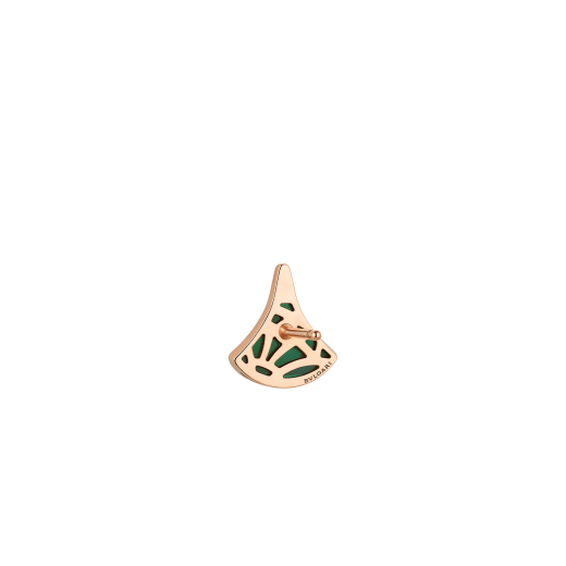 Divas' Dream 18 kt rose gold fan-shaped single stud earring set with malachite and pavé diamonds 361994 image 3