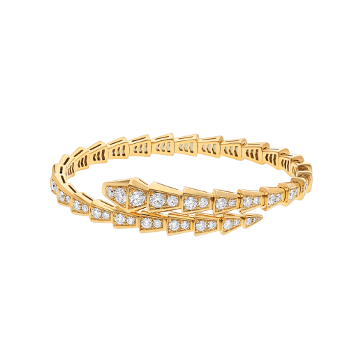 Serpenti 18 kt yellow gold bracelet with pavé diamonds BR858983 image 2