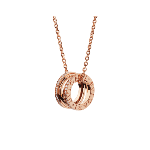 B.zero1 Design Legend pendant in 18 kt rose gold set with pavé diamonds on the edges. 354195 image 1