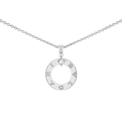 BVLGARI BVLGARI 18 kt white gold pendant necklace set with a diamond 361076 image 3