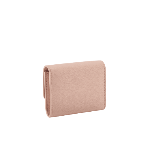 Bvlgari Roma business card holder in Bright Travertino soft drummed calf leather with Bright Travertino nappa leather interior. Iconic light gold-plated brass clip engraved with the Bvlgari logo. BVR-BCHOLDER image 3