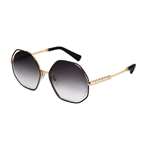Le Gemme Serpenti “Spell” gold plated irregular rounded sunglasses with mother-of-pearl inserts. 904046 image 1