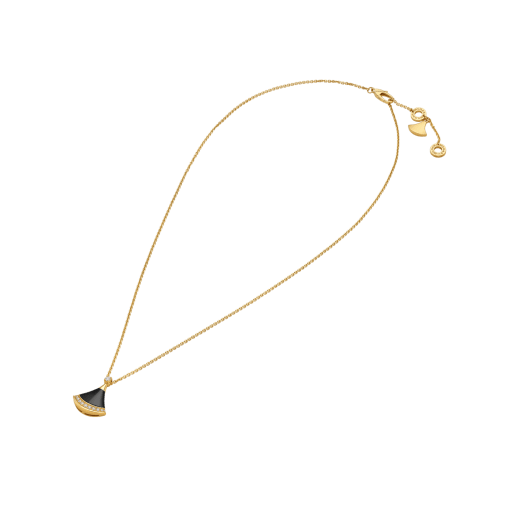 Divas' Dream 18 kt yellow gold pendant necklace set with black onyx and brilliant-cut diamonds 361838 image 2