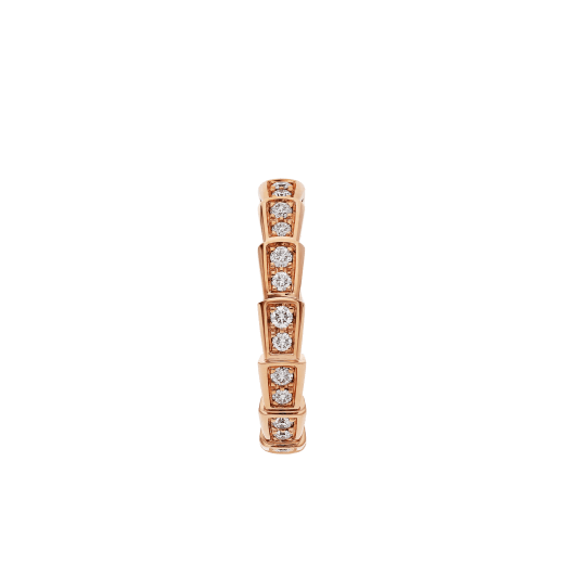 Serpenti Viper wedding band in 18 kt rose gold, set with full pavé diamonds. AN856980 image 2