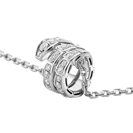 Collana con pendente Serpenti Viper in oro bianco 18 kt con pavé di diamanti. 357796 image 3