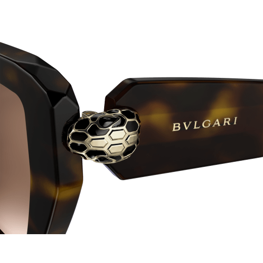 Serpenti Forever 蝴蝶式醋酸纖維太陽眼鏡，蛇頭元素飾以琺瑯。 BV40033I image 3