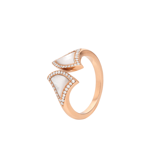 DIVAS' DREAM ring in 18 kt rose gold set with mother-of-pearl elements and pavé diamonds AN859644 image 2