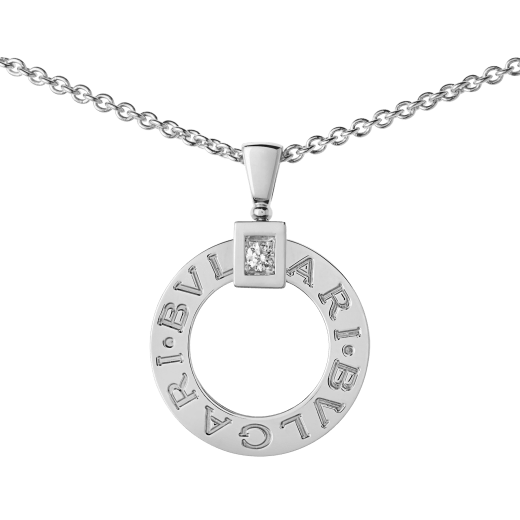 BVLGARI BVLGARI necklace with 18 kt white gold chain and 18 kt white gold pendant set with a diamond 342074 image 3